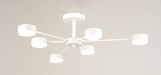 Люстра потолочная на 6 плафонов Valeso N6827/6, патрон GX53, круглая, Белый