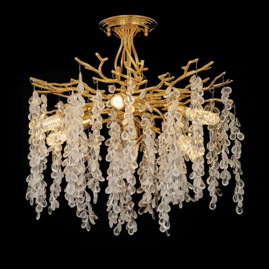 Люстра потолочная на 6 плафонов Valeso Кристалл Металл Золотистый C33008-460