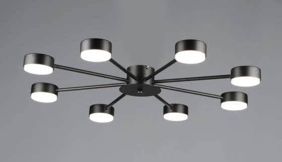 Люстра потолочная на 8 плафонов Valeso N6710/8, патрон GX53, Черный