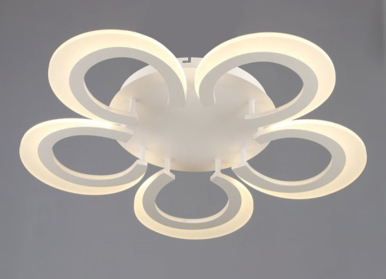 Люстра стельова світлодіодна Valeso 5 плафонів LED 35W Білий Сталь Акрил 3000K+6500K YH1426/5