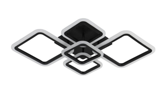 Люстра стельова світлодіодна для вітальні та спальні Valeso 2055/5 Чорний 128W