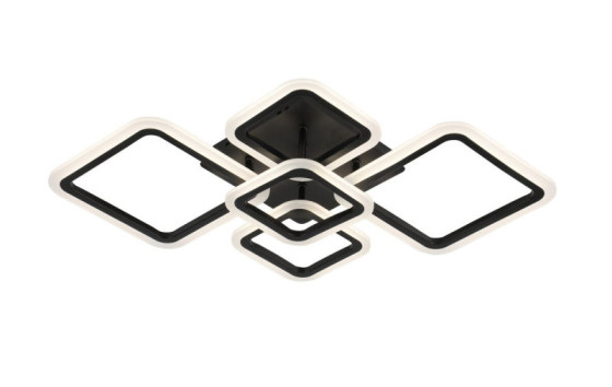 Люстра стельова світлодіодна для вітальні та спальні Valeso 2055/5 Чорний 128W