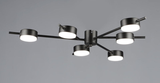 Люстра потолочная светодиодная на 6 плафонов Valeso N6717/6 GX53 Черный