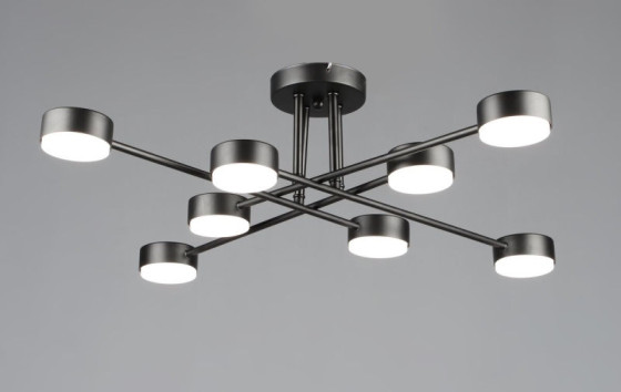 Люстра потолочная светодиодная на 8 плафонов Valeso N6716/8 GX53 Черный