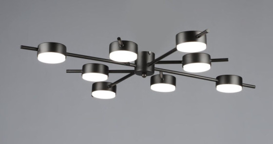 Люстра стельова світлодіодна на 8 плафонів Valeso N6717/8 GX53 Чорний