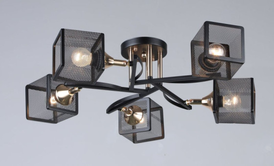 Люстра потолочная черного цвета Valeso B N5708/5 BK+FGD