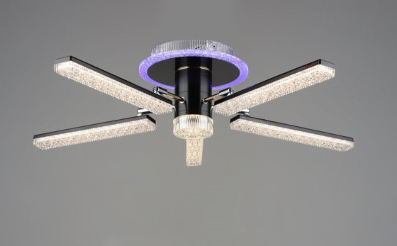 Люстра светодиодная акриловая Sirius B YH0810/5 GD+BK 66W