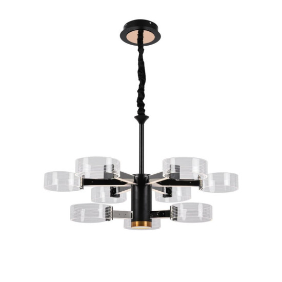 Люстра світлодіодна акрилова Sirius N 3705-6+3 BLACK+GD 98W