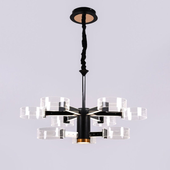 Люстра світлодіодна акрилова Sirius N 3705-6+3 BLACK+GD 98W
