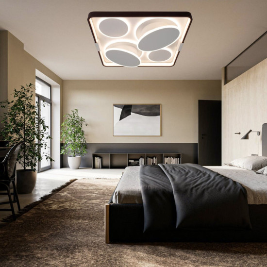 Люстра светодиодная для спальни 600*600*H76mm,211W Sirius 1967