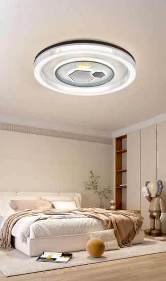 Светодиодная припотолочная люстра Valeso 2H-004, Белый+Черный