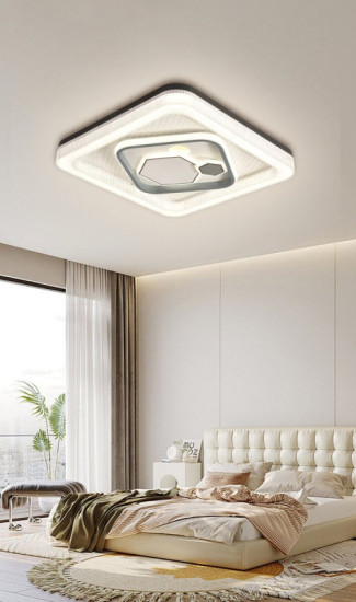 Светодиодная припотолочная люстра Valeso 2H-006, Белый+Черный