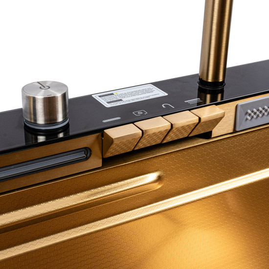 Кухонна мийка Valeso Handmade PVD 75*45 Gold "Водоспад" (ДЕКОР)