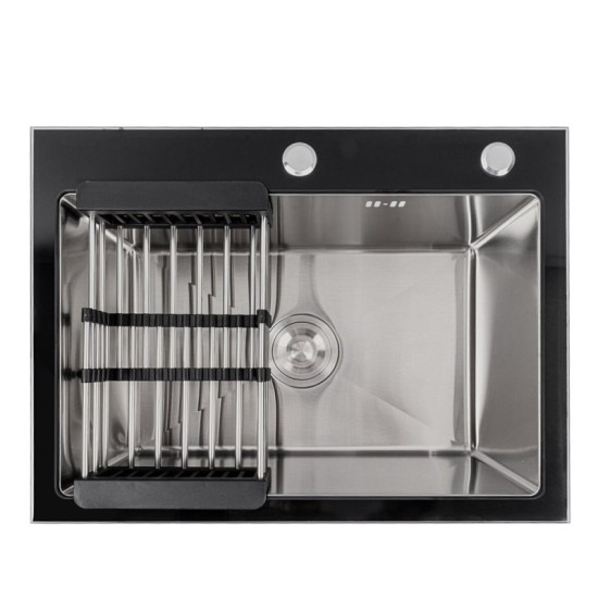 Кухонная мойка Valeso Handmade 60*45 PVD BLACK GLASS