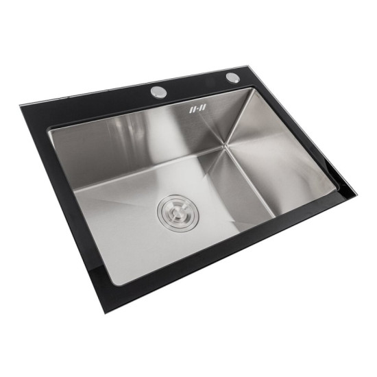 Кухонная мойка Valeso Handmade 60*45 PVD BLACK GLASS