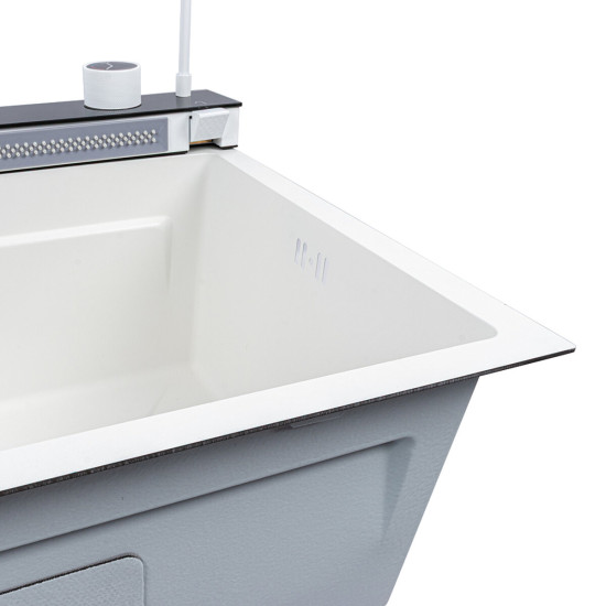 Кухонная мойка Valeso Handmade 75*45 PVD белая "Водопад" (ДЕКОР)