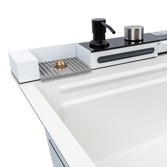 Кухонная мойка Valeso Handmade 75*45 PVD белая "Водопад" (ДЕКОР)