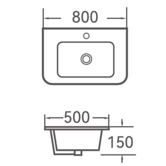 Раковина Valeso 800*500*150 8035-80