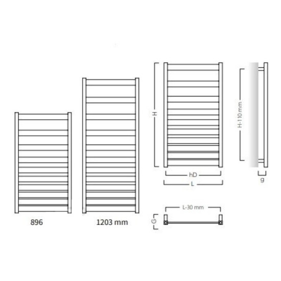 Рушникосушарка водяна Instal-Projekt Belti Bel-50/90C31 500х896 мм, чорний матовий