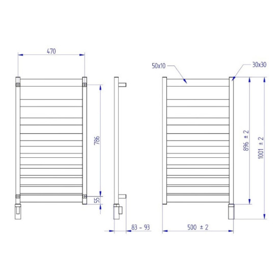 Рушникосушарка водяна Instal-Projekt Belti Bel-50/90C35 500х896 мм, білий глянсовий