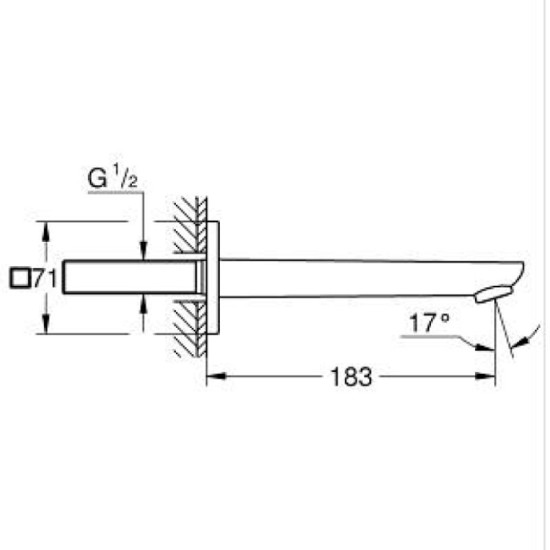 Вилив для ванни Grohe Cubeo 1017790000