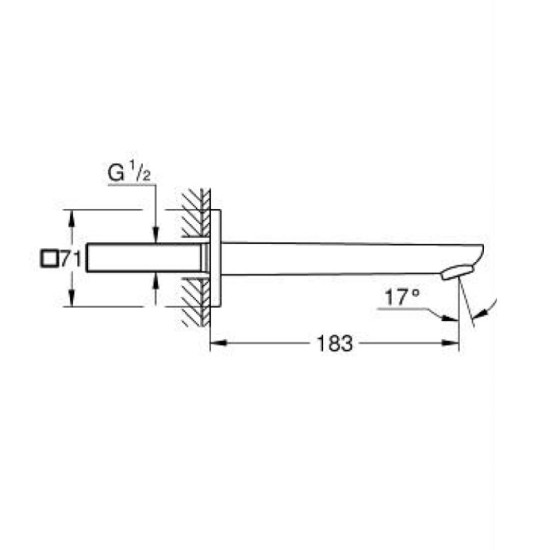 Излив для ванны Grohe Cubeo 1017792430 черный матовый