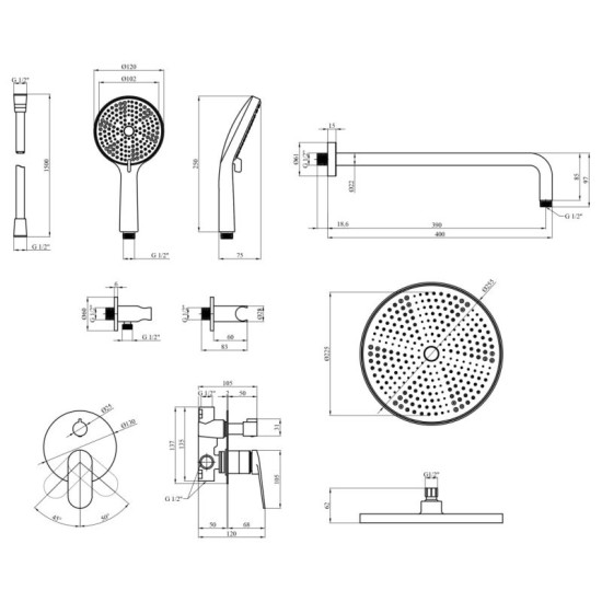 Душевая система Kroner Element 211335B-5301