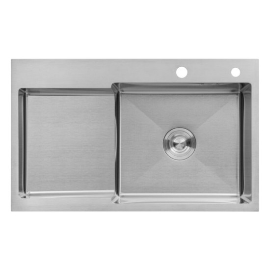 Кухонна мийка Kroner Geburstet-7848RHM + Edelstahl Klassisch-ESG035 + Spender-016