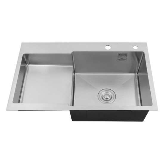 Кухонна мийка Kroner Geburstet-7848RHM + Edelstahl Klassisch-ESG035 + Spender-016