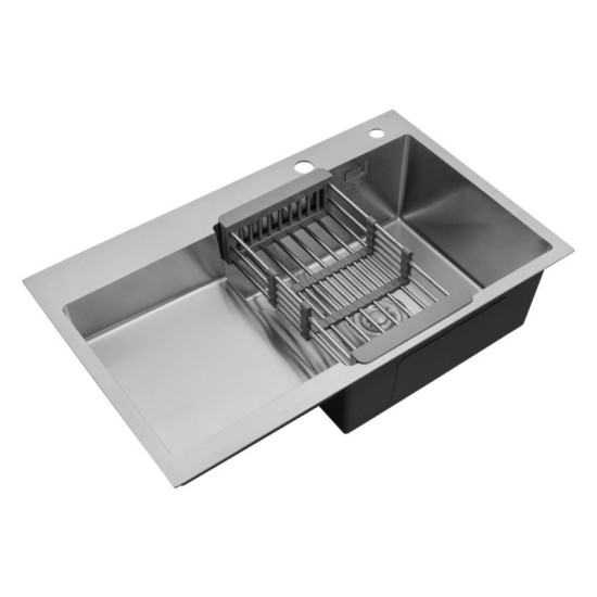 Кухонна мийка Kroner Geburstet-7848RHM + Edelstahl Klassisch-ESG035 + Spender-016