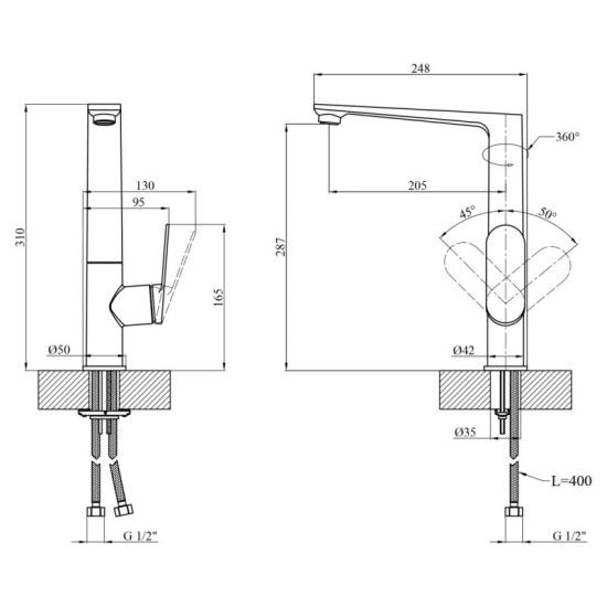 Кухонный смеситель Kroner Element 211512A-0101