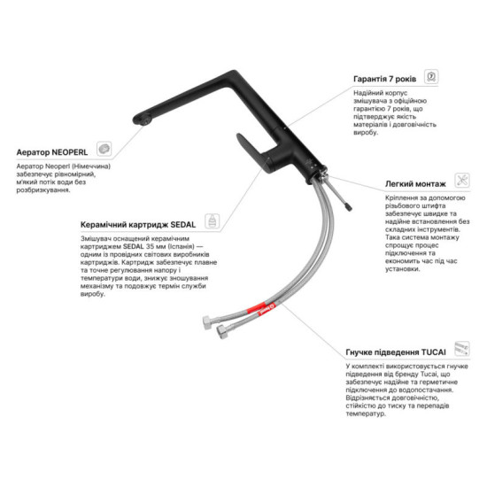 Кухонный смеситель Kroner Element 211512A-3801