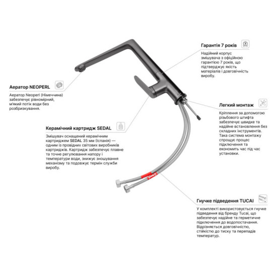 Кухонный смеситель Kroner Element 211512A-5301