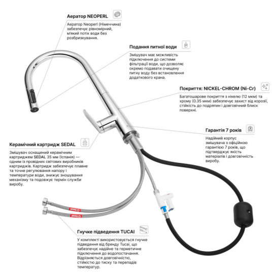Кухонный смеситель Kroner Element 211569-0101