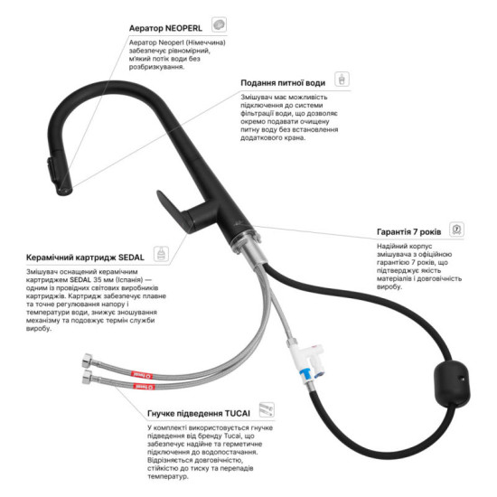Кухонный смеситель Kroner Element 211569-3801