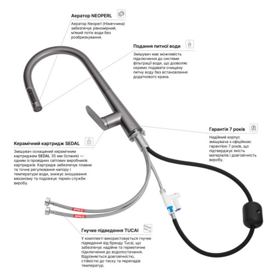 Кухонный смеситель Kroner Element 211569-5301