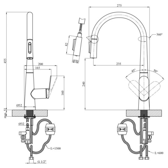 Кухонный смеситель Kroner Element 211569-5301
