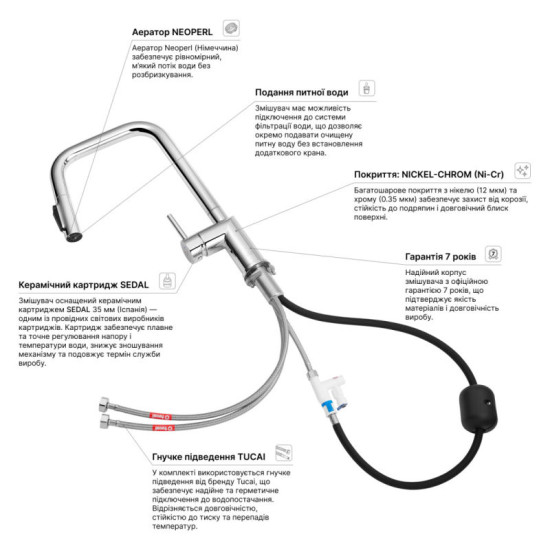 Кухонный смеситель Kroner Element 296569B-0101
