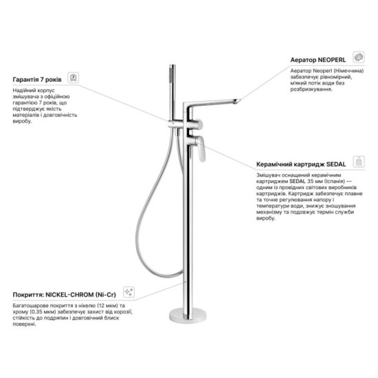 Смеситель для ванны Kroner Element 211339-0101