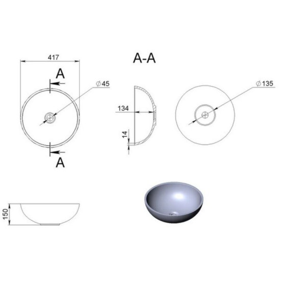 Раковина Fancy Marble (Буль-Буль) Mona 420