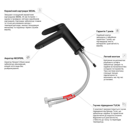 Змішувач для раковини Kroner Element 211110-3801