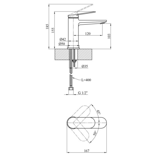 Смеситель для раковины Kroner Element 211110-5301