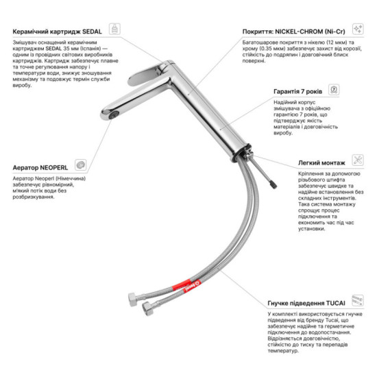 Змішувач для раковини Kroner Element 211111-0101