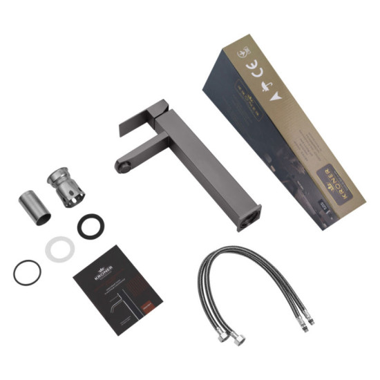 Смеситель для раковины Kroner KRP Edelstahl Kubus - PVD010-3