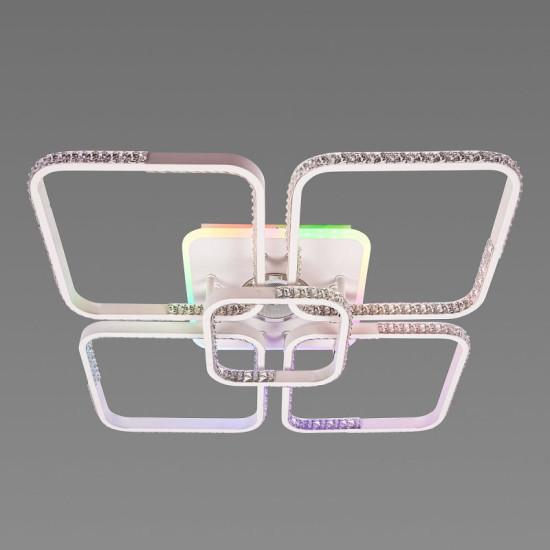 Потолочная люстра светодиодная с музыкальной колонкой и RGB подсветкой для большой гостиной Valeso YZD1271 Белый