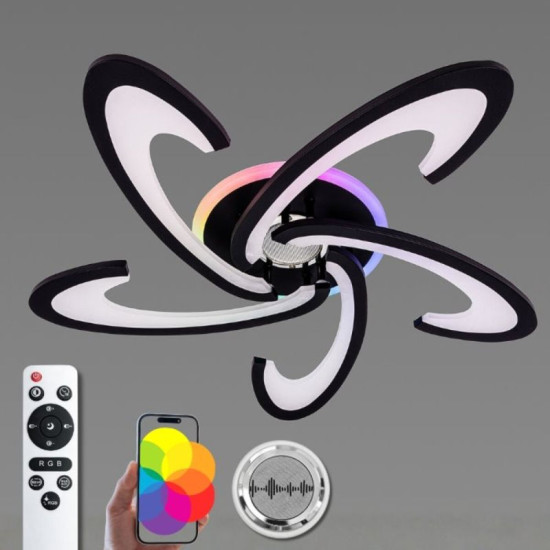 Потолочная люстра светодиодная с музыкальной колонкой и RGB подсветкой для гостиной и спальни Valeso YZD1274