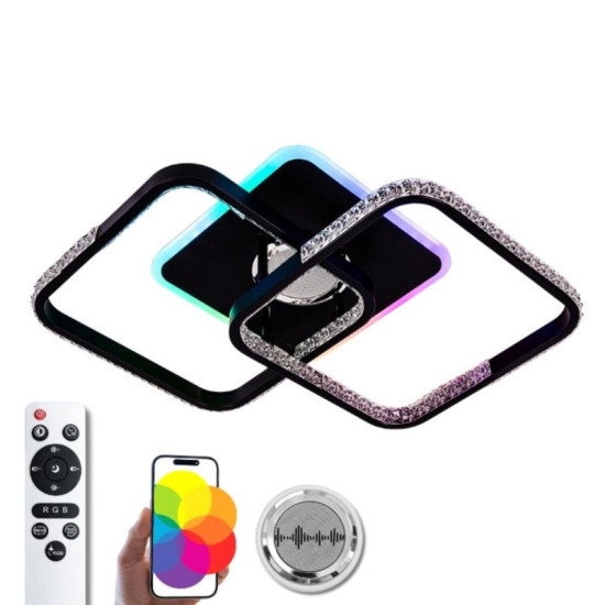 Потолочная люстра светодиодная с музыкальной колонкой и RGB подсветкой для спальни и детской Valeso YZD1272
