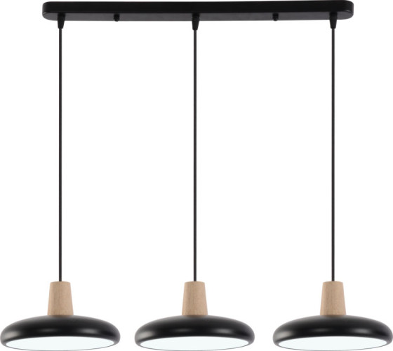 Подвесная LED-люстра Valeso XI3342-3 Черный + дерево,3000K, 4200K, 6000K