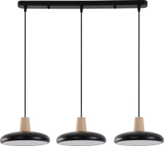 Подвесная LED-люстра Valeso XI3342-3 Черный + дерево,3000K, 4200K, 6000K