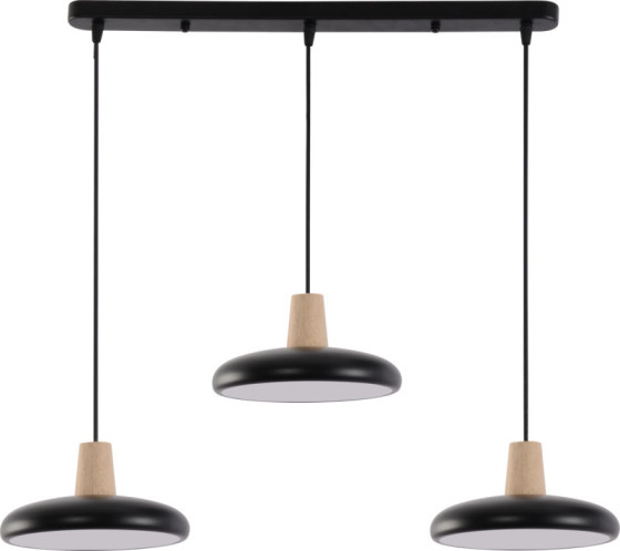 Подвесная LED-люстра Valeso XI3342-3 Черный + дерево,3000K, 4200K, 6000K